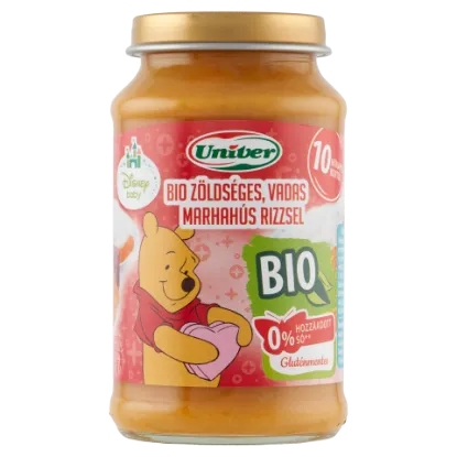 Univer bio zöldséges, vadas marhahús rizzsel bébiétel, 10 hónapos kortól 220 g termékhez kapcsolódó kép