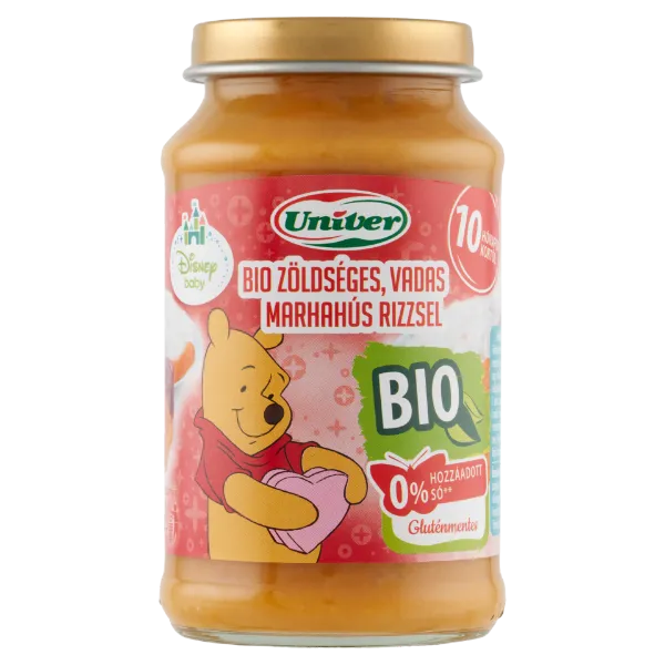 Univer bio zöldséges, vadas marhahús rizzsel bébiétel, 10 hónapos kortól 220 g termékhez kapcsolódó kép