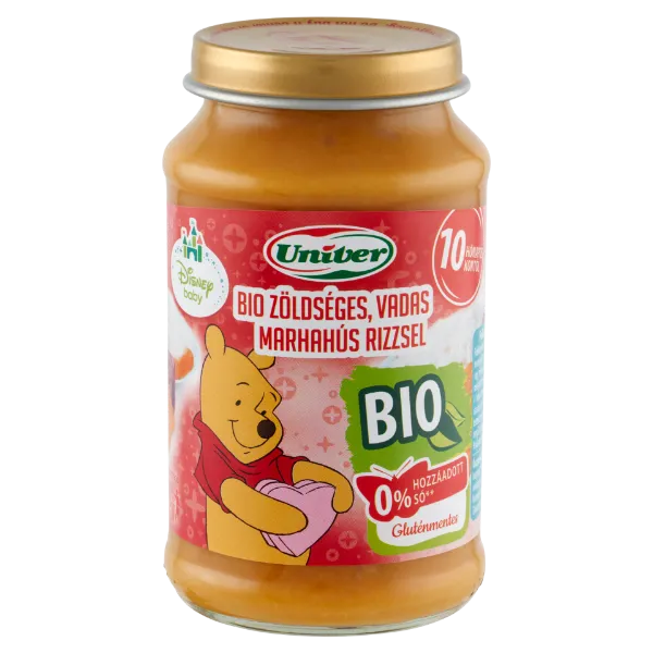 Univer bio zöldséges, vadas marhahús rizzsel bébiétel, 10 hónapos kortól 220 g termékhez kapcsolódó kép
