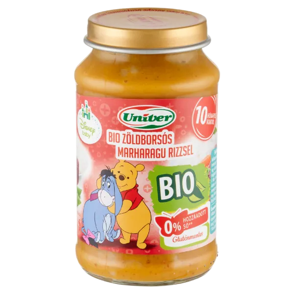 Univer bio zöldborsós marharagu rizzsel bébiétel, 10 hónapos kortól 220 g termékhez kapcsolódó kép