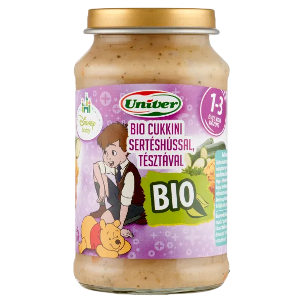 Univer bio cukkini sertéshússal tésztával bébiétel 12 hónapos kortól 220 g termékhez kapcsolódó kép