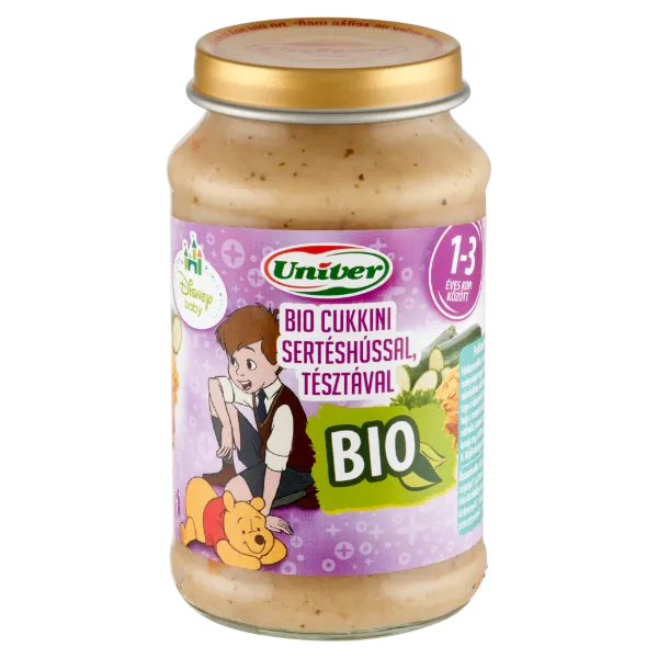 Univer bio cukkini sertéshússal tésztával bébiétel 12 hónapos kortól 220 g termékhez kapcsolódó kép