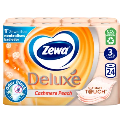 Zewa Deluxe Cashmere Peach toalettpapír 3 rétegű 24 tekercs termékhez kapcsolódó kép