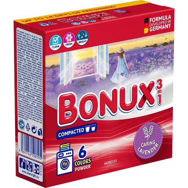 BONUX mosópor 390 g Caring Levander (6 mosás) termékhez kapcsolódó kép