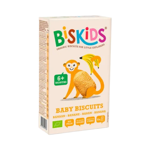 Biskids Baby Biscuits biokeksz 120g - banános keksz gyerekeknek 6 hónapos kortól termékhez kapcsolódó kép