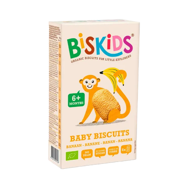 Biskids Baby Biscuits biokeksz 120g - banános keksz gyerekeknek 6 hónapos kortól termékhez kapcsolódó kép