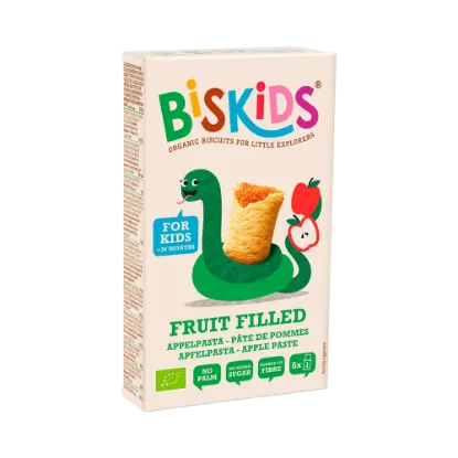 Biskids Fruit Filled biokeksz 120g - almapürével töltve 36 hónapos kortól termékhez kapcsolódó kép