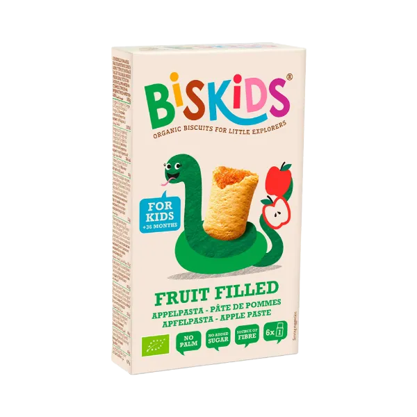 Biskids Fruit Filled biokeksz 120g - almapürével töltve 36 hónapos kortól termékhez kapcsolódó kép