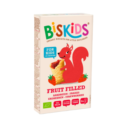 Biskids Fruit Filled biokeksz 120g - eperpürével töltve 36 hónapos kortól termékhez kapcsolódó kép