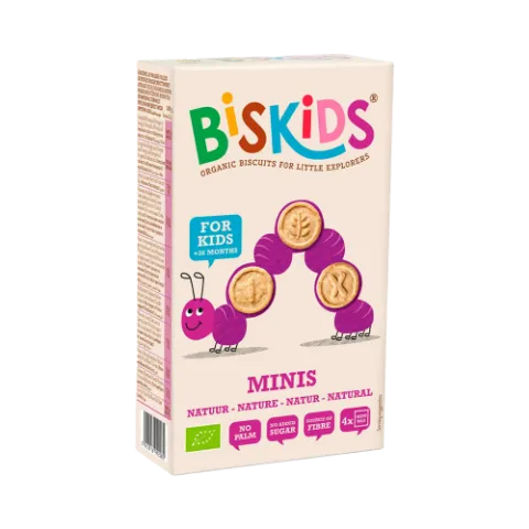 Biskids Minis biokeksz 120g - natural, alma ízzel gyerekeknek 36 hónapos kortól termékhez kapcsolódó kép