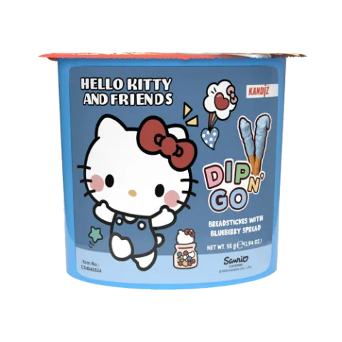 Dip N' Go Áfonyás tejturmixkrém és ropogós pálcikák 55g - Hello Kitty termékhez kapcsolódó kép