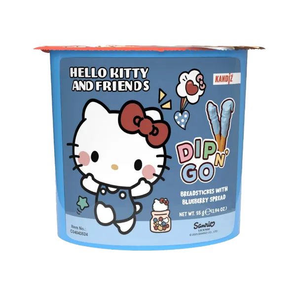 Dip N' Go Áfonyás tejturmixkrém és ropogós pálcikák 55g - Hello Kitty termékhez kapcsolódó kép