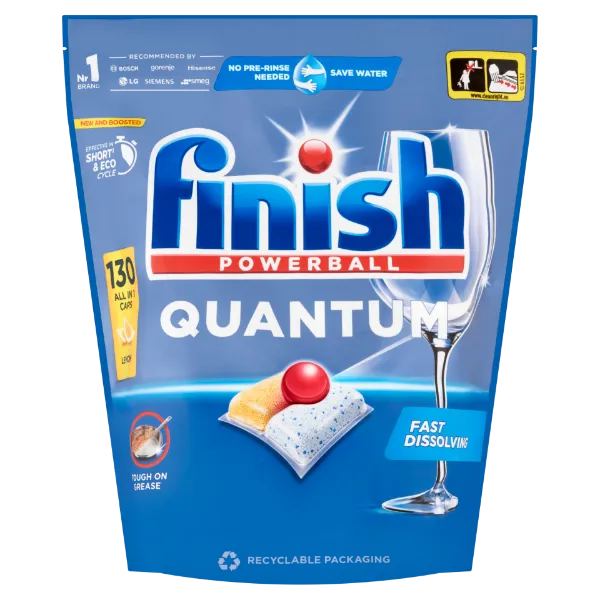 Finish Powerball Quantum All in 1 mosogatógép-kapszula, Lemon 130db termékhez kapcsolódó kép