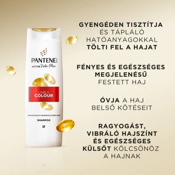 Pantene Pro-V Lively Repair sampon, Pro-V formula+antioxidánsok, festett hajra, 400 ml termékhez kapcsolódó kép