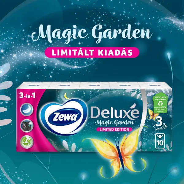 Zewa Deluxe 3 rétegű papírzsebkendő limited edition 90 db termékhez kapcsolódó kép