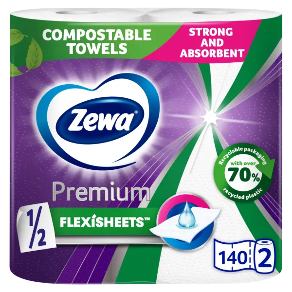 Zewa Premium Flexisheets háztartási papírtörlő 2 rétegű 2 tekercs termékhez kapcsolódó kép