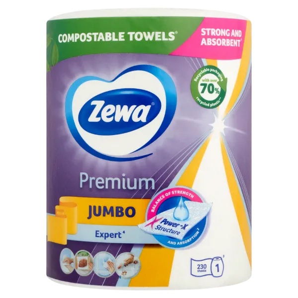 Zewa Premium Jumbo háztartási papírtörlő 3 rétegű 1 tekercs termékhez kapcsolódó kép