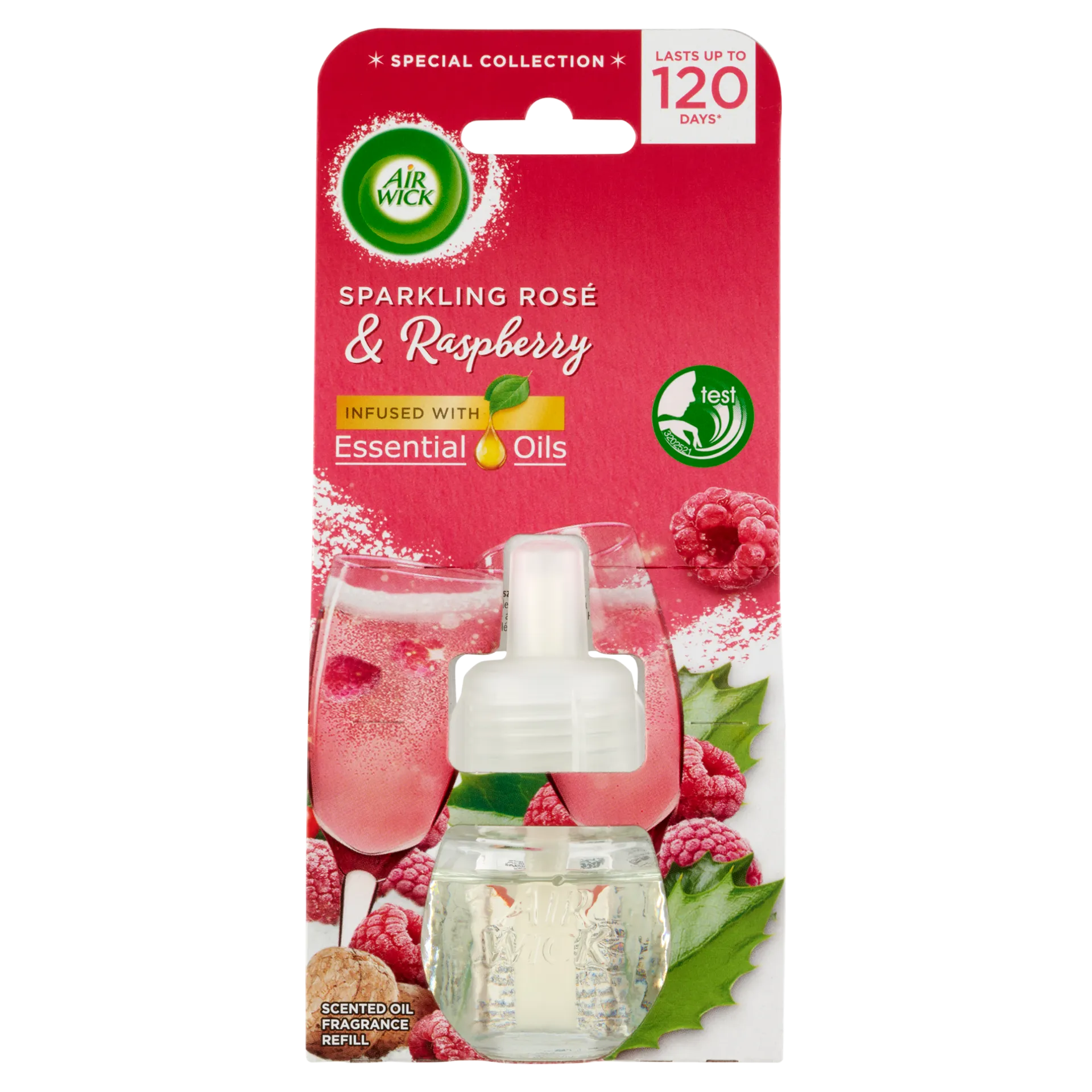 Air Wick Rozé Pezsgő és Málna elektromos utántöltő légfrissítő készülékhez 19 ml