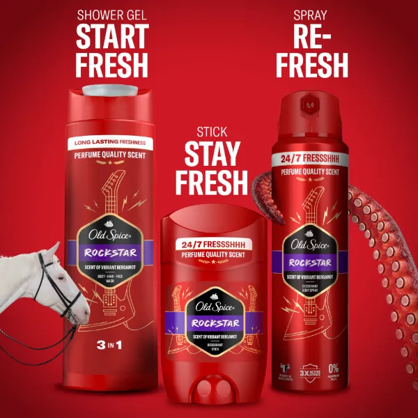 Old Spice Rock Star férfi tusfürdő és sampon, 400 ml termékhez kapcsolódó kép