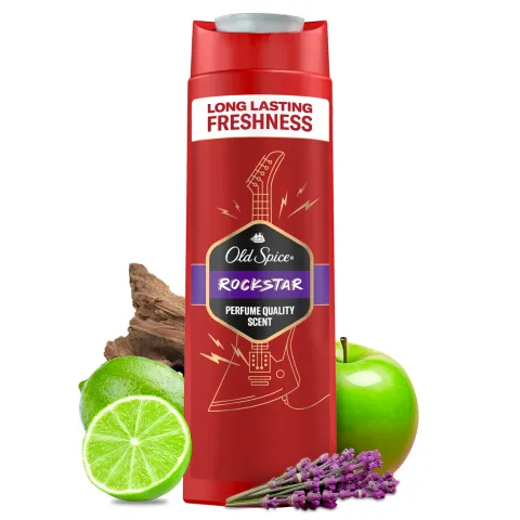 Old Spice Rock Star férfi tusfürdő és sampon, 400 ml termékhez kapcsolódó kép