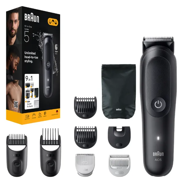 Braun Series 5 Multifunkciós Készlet, 9 az 1-ben Szőrtelenítő, Éles Penge, Testszőrnyírás, AIO5540 termékhez kapcsolódó kép