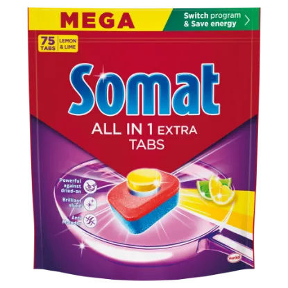 Somat All in 1 Extra Lemon & Lime gépi mosogatótabletta 75 db 1245 g termékhez kapcsolódó kép