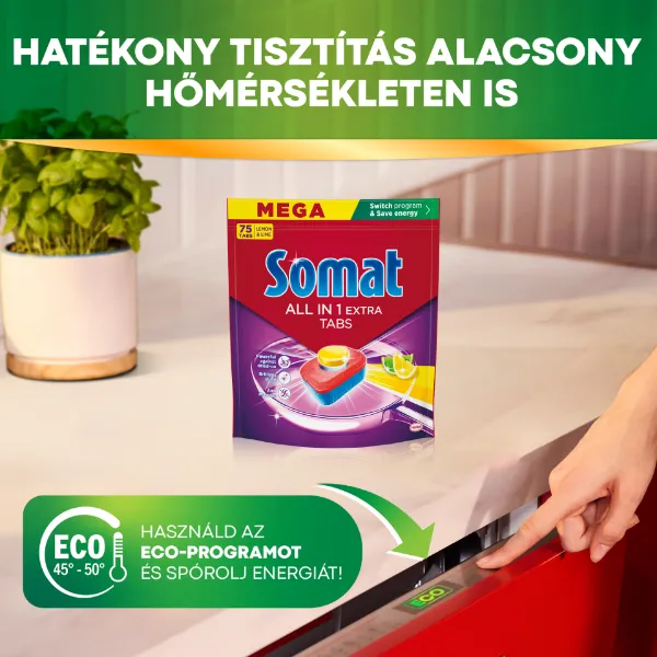 Somat All in 1 Extra Lemon & Lime gépi mosogatótabletta 75 db 1245 g termékhez kapcsolódó kép