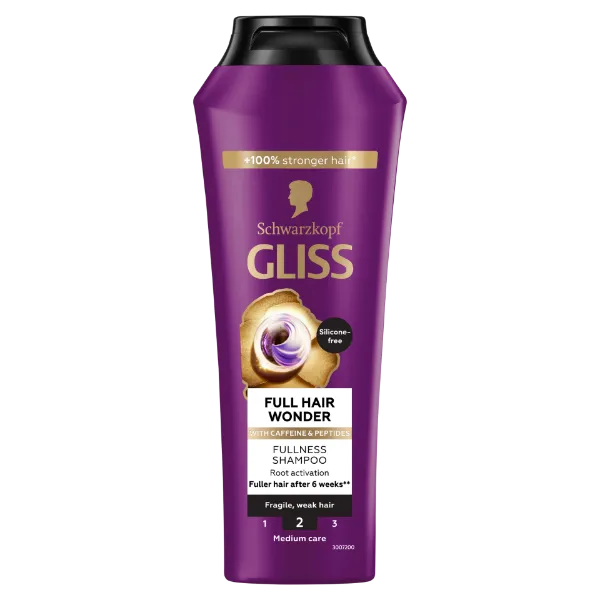 Schwarzkopf Gliss Full Hair Wonder sampon koffeinnel + peptidekkel 250 ml termékhez kapcsolódó kép