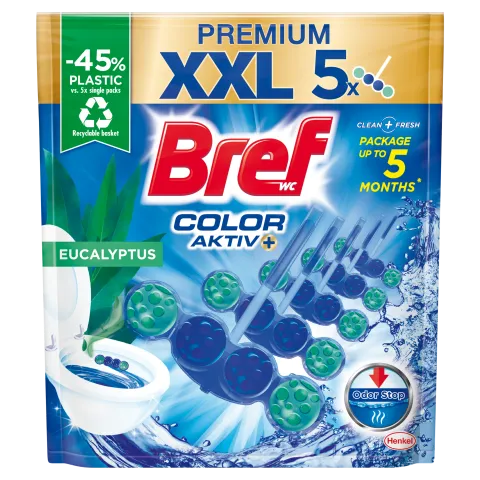 Bref Color Aktiv WC frissítő 5 x 50 g (250 g) Eucalyptus termékhez kapcsolódó kép