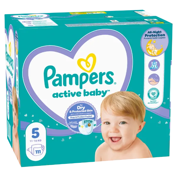 Pampers Active Baby Pelenka, Méret: 5, 111 db Pelenka, 11kg-16kg termékhez kapcsolódó kép