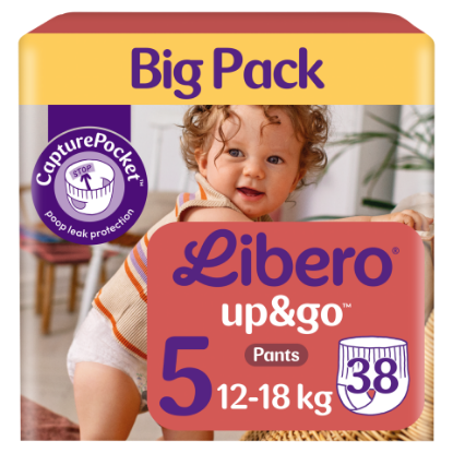 Libero Up&Go egyszerhasználatos bugyipelenka, méret: 5, 12-18 kg, 38 db termékhez kapcsolódó kép