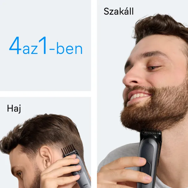 Braun Series 3 4 az 1-ben Formázókészlet, Éles Penge, 14 Hosszbeállítás, AIO3500, Szürke termékhez kapcsolódó kép