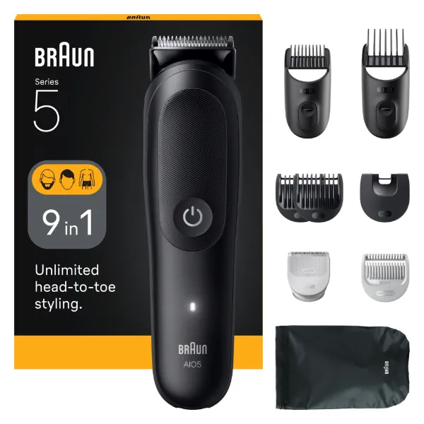 Braun Series 5 Multifunkciós Készlet, 9 az 1-ben Szőrtelenítő, Éles Penge, Testszőrnyírás, AIO5540 termékhez kapcsolódó kép