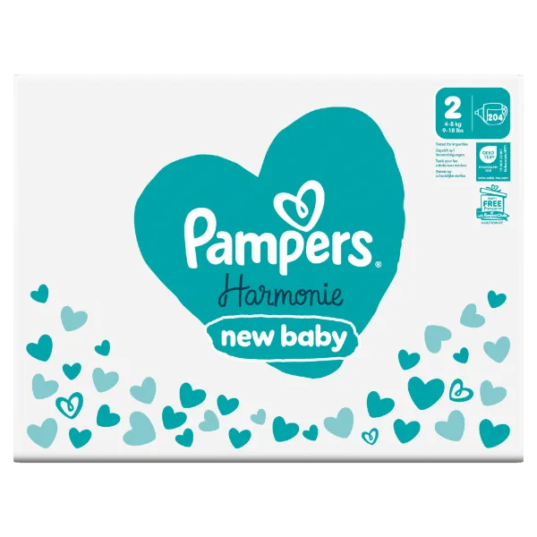 Pampers Harmonie Baby Pelenka - havi pelenkacsomag, Méret: 2, 204 db Pelenka, 4kg-8kg termékhez kapcsolódó kép