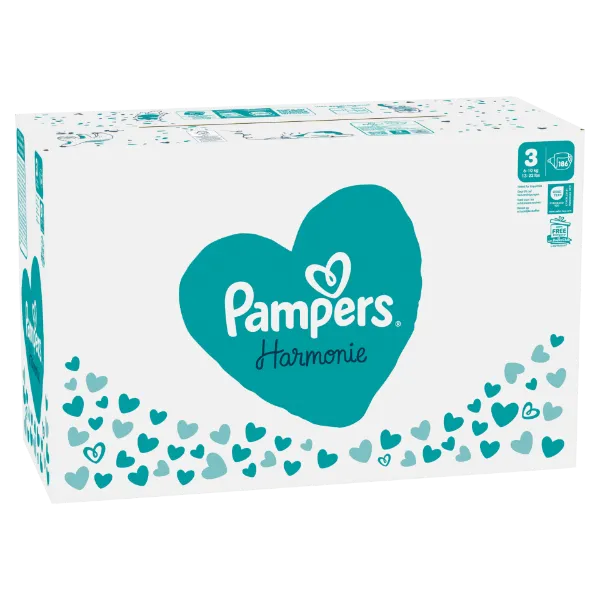 Pampers Harmonie Baby Pelenka - havi pelenkacsomag, Méret: 3, 186 db Pelenka, 6kg-10kg termékhez kapcsolódó kép