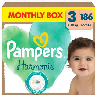 Pampers Harmonie Baby Pelenka - havi pelenkacsomag, Méret: 3, 186 db Pelenka, 6kg-10kg termékhez kapcsolódó kép