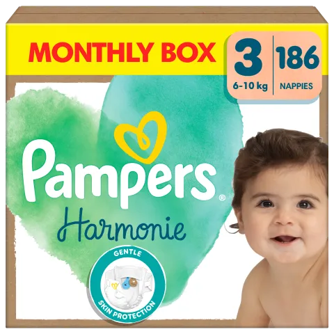 Pampers Harmonie Baby Pelenka - havi pelenkacsomag, Méret: 3, 186 db Pelenka, 6kg-10kg termékhez kapcsolódó kép