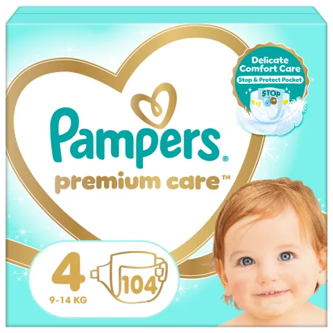 Pampers Premium Care, Méret: 4, 104 Pelenka, 9kg-14kg termékhez kapcsolódó kép