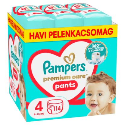 Pampers Premium Care Bugyipelenka - havi pelenkacsomag, Méret: 4, 114 db, 9kg-15kg termékhez kapcsolódó kép