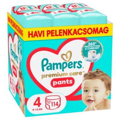 Pampers Premium Care Bugyipelenka - havi pelenkacsomag, Méret: 4, 114 db, 9kg-15kg termékhez kapcsolódó kép