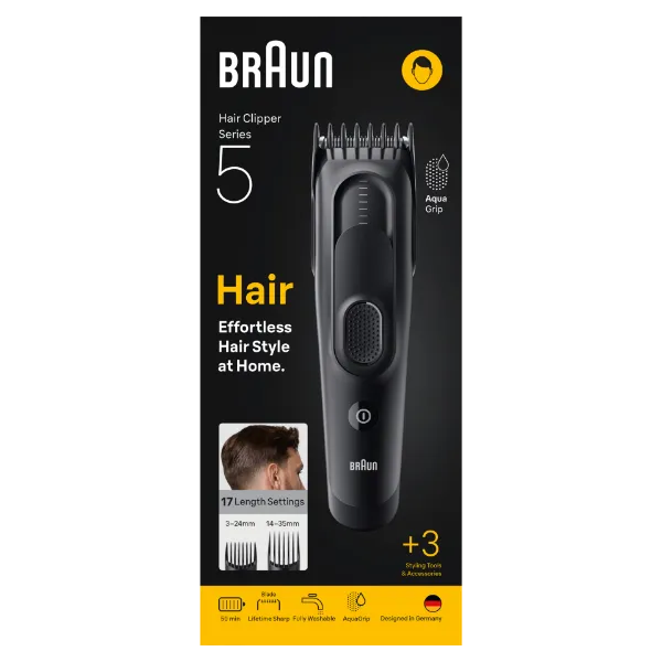 Braun Series 5 Hajvágó,+3 Formázóeszköz, 17 Hosszbeállítás, HC5530 termékhez kapcsolódó kép