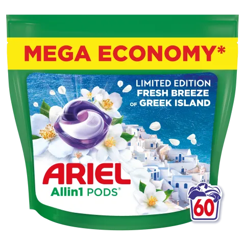 Ariel All-in-1 PODS Mosókapszula, 60 Fresh Breeze of Greek Island termékhez kapcsolódó kép
