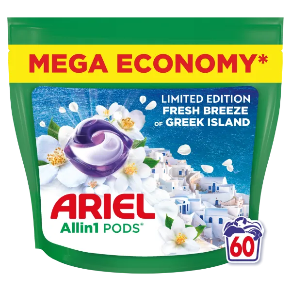 Ariel All-in-1 PODS Mosókapszula, 60 Fresh Breeze of Greek Island termékhez kapcsolódó kép