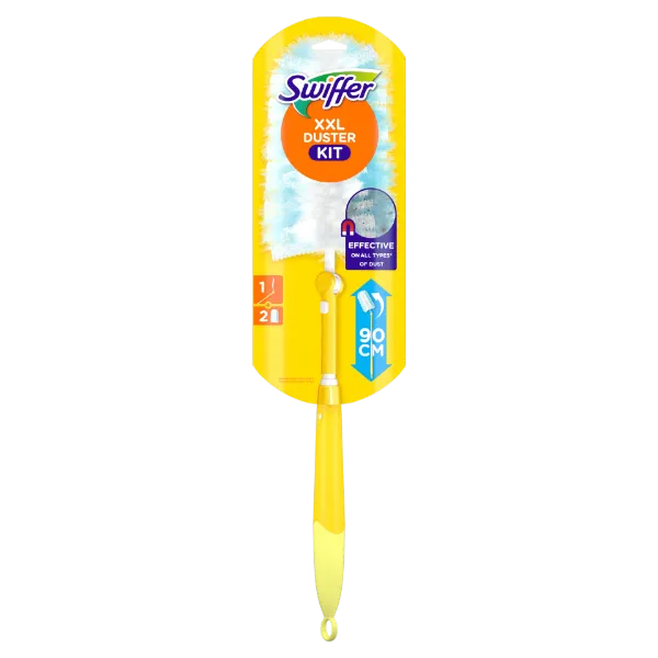 Swiffer XXL Trap & Lock Padló Portalanító Készlet (1 db Nyél + 2 db Portalanító-Kendő Utántöltő) termékhez kapcsolódó kép