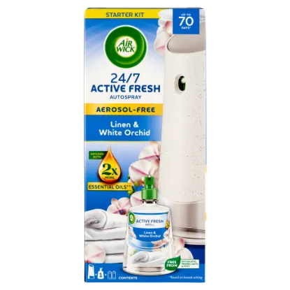 Air Wick Active Fresh Pamut és Fehér Orchidea készülék és utántöltő 228 ml termékhez kapcsolódó kép