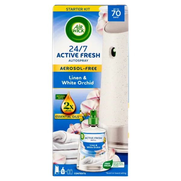 Air Wick Active Fresh Pamut és Fehér Orchidea készülék és utántöltő 228 ml termékhez kapcsolódó kép