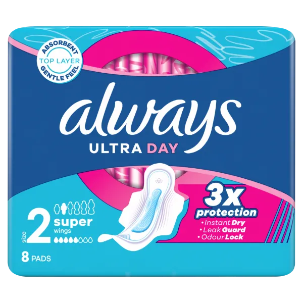 Always Ultra Day Super Egészségügyi Betét (2-es Méret) Szárnyas Betét x 8] termékhez kapcsolódó kép