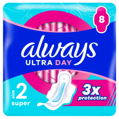 Always Ultra Day Super Egészségügyi Betét (2-es Méret) Szárnyas Betét x 8] termékhez kapcsolódó kép
