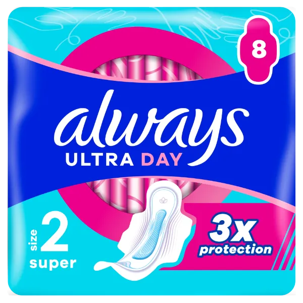 Always Ultra Day Super Egészségügyi Betét (2-es Méret) Szárnyas Betét x 8] termékhez kapcsolódó kép