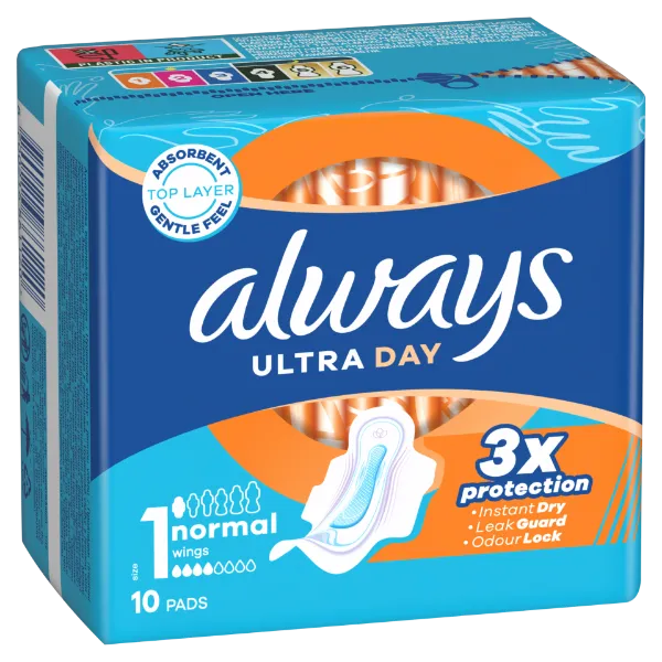 Always Ultra Day Normal Egészségügyi Betét (1-es Méret) Szárnyas Betét x 10] termékhez kapcsolódó kép